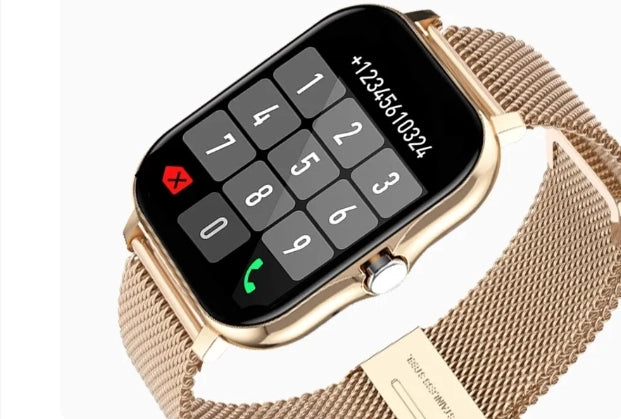 Montre connectée dorée