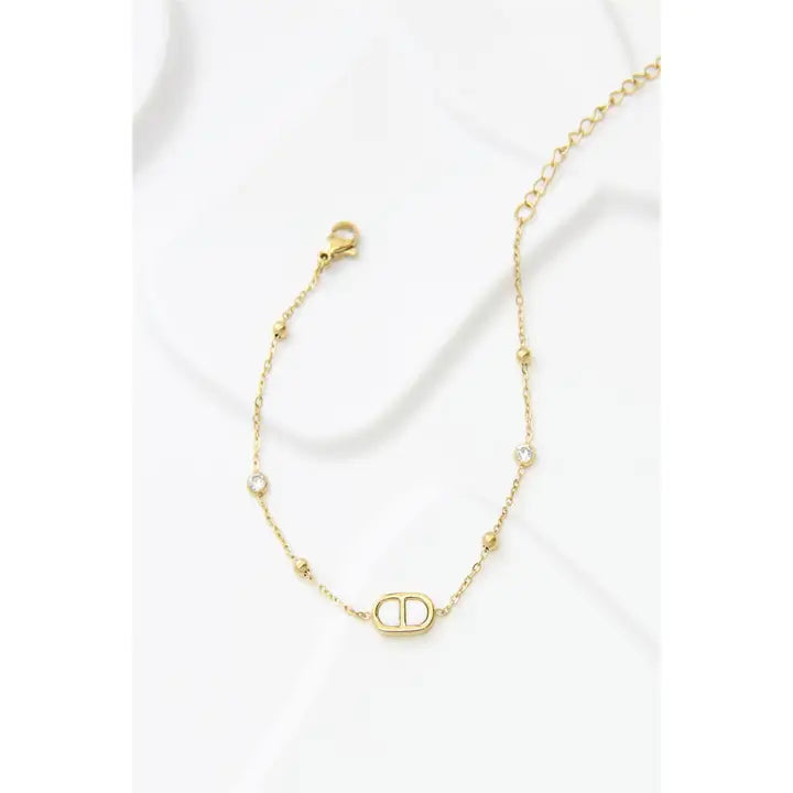 Bracelet Chaîne Acier Inoxydable Doré Élégance Minimaliste