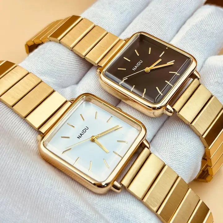 Montre minimaliste carrée en acier inoxydable pour femme