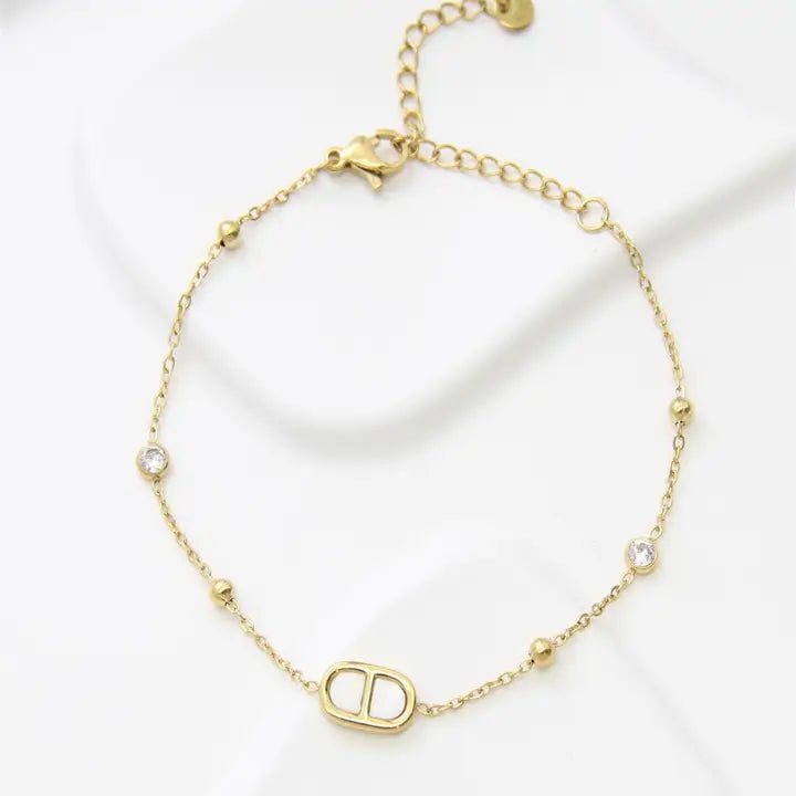 Bracelet Chaîne Acier Inoxydable Doré Élégance Minimaliste