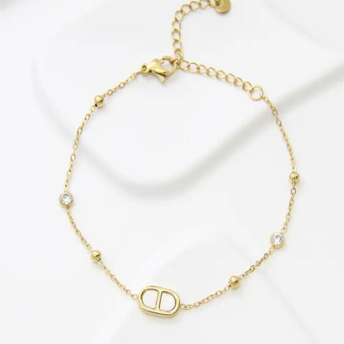 Bracelet Chaîne Acier Inoxydable Doré Élégance Minimaliste