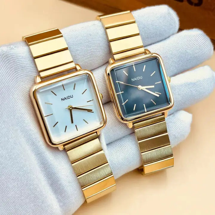 Montre minimaliste carrée en acier inoxydable pour femme